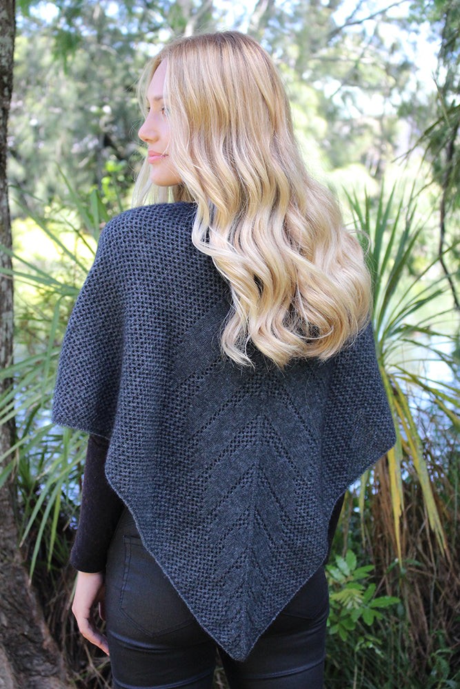 Lace Stitch Possum Merino Poncho