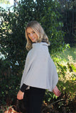 Asymmetrical Alpaca Wool Poncho-Dove