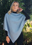 Asymmetrical Alpaca Wool Poncho-Mist