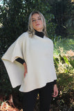 Asymmetrical Alpaca Wool Poncho-Natural