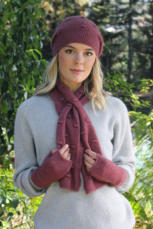 Bobble Keyhole Possum Merino  Scarf