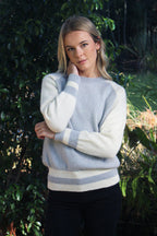 Banded Alpaca Wool Jumper-Dove2