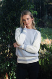Banded Alpaca Wool Jumper-Dove2