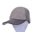 Contrast Leather Possum Merino Peak Cap