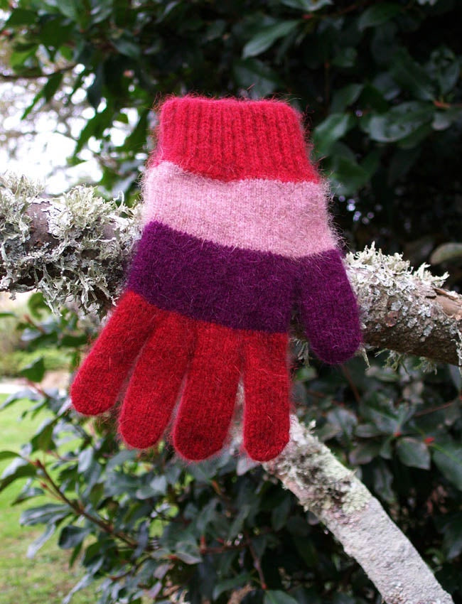 Possum Merino Childs Stripe Gloves - Cosy Kiwi