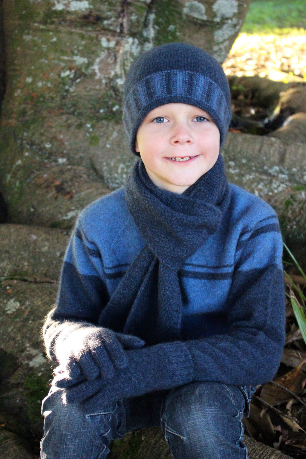 Childs Possum Merino Stripe Beanie
