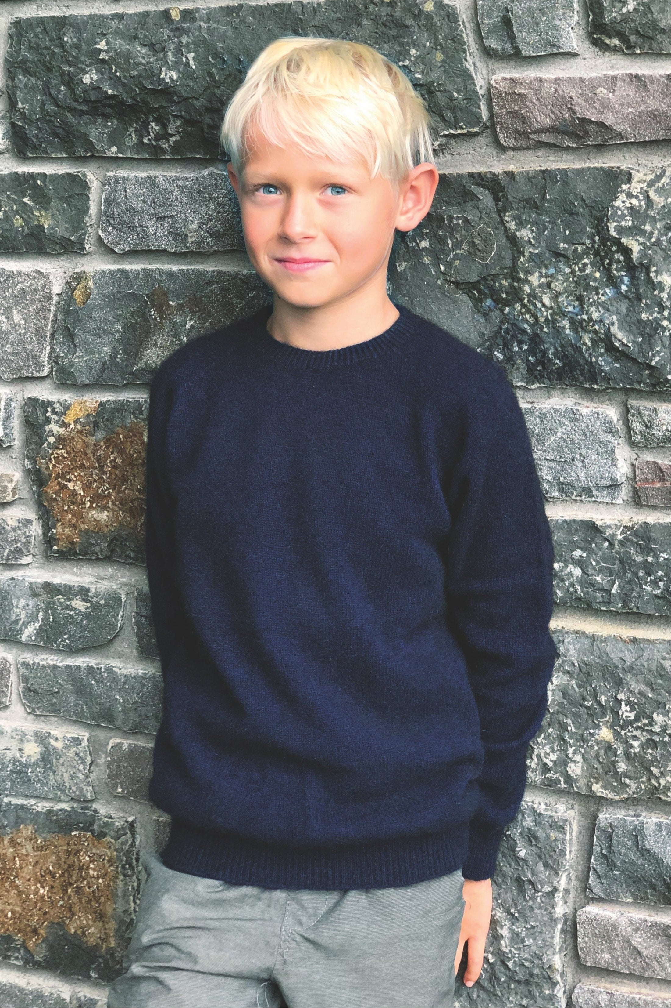 Kids Plain Possum Merino Crew Neck Jumper Main image