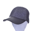 Contrast Leather Possum Merino Peak Cap