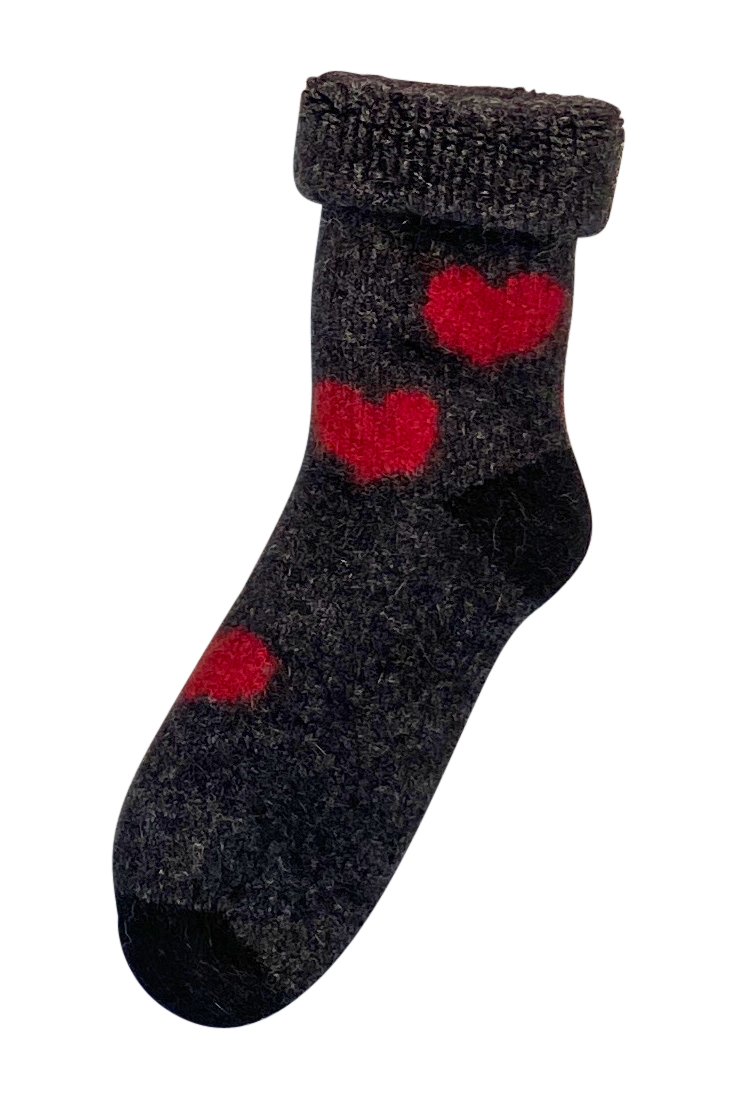 Heart Possum Merino Baby Socks
