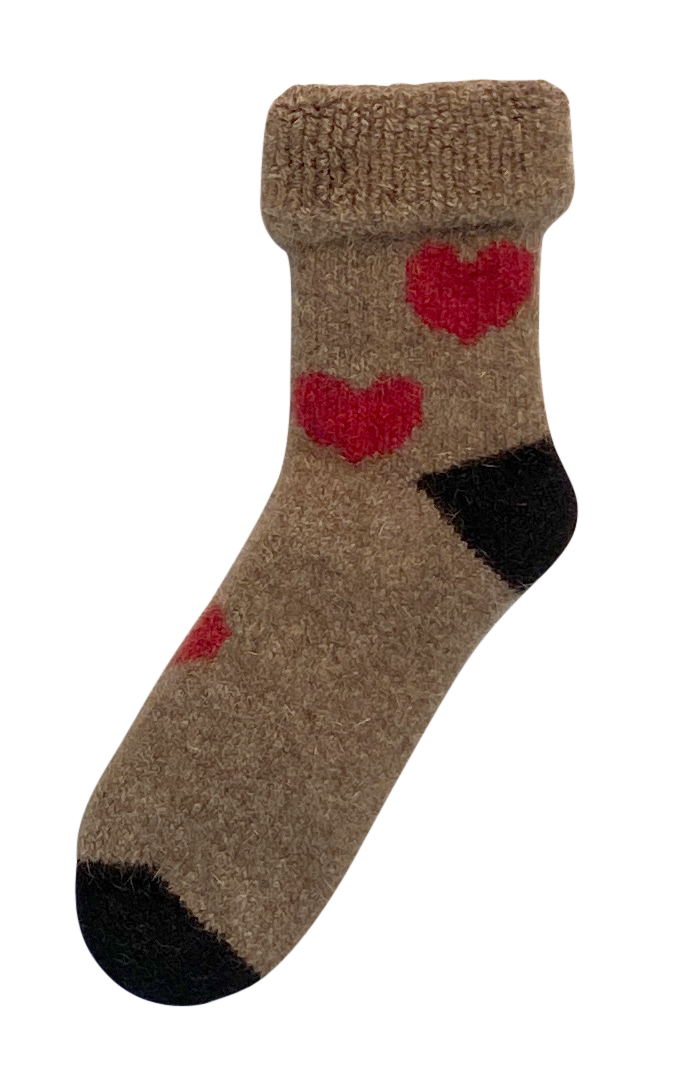 Heart Possum Merino Baby Socks