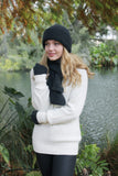 Grid Knit Alpaca Wool Scarf-Slate