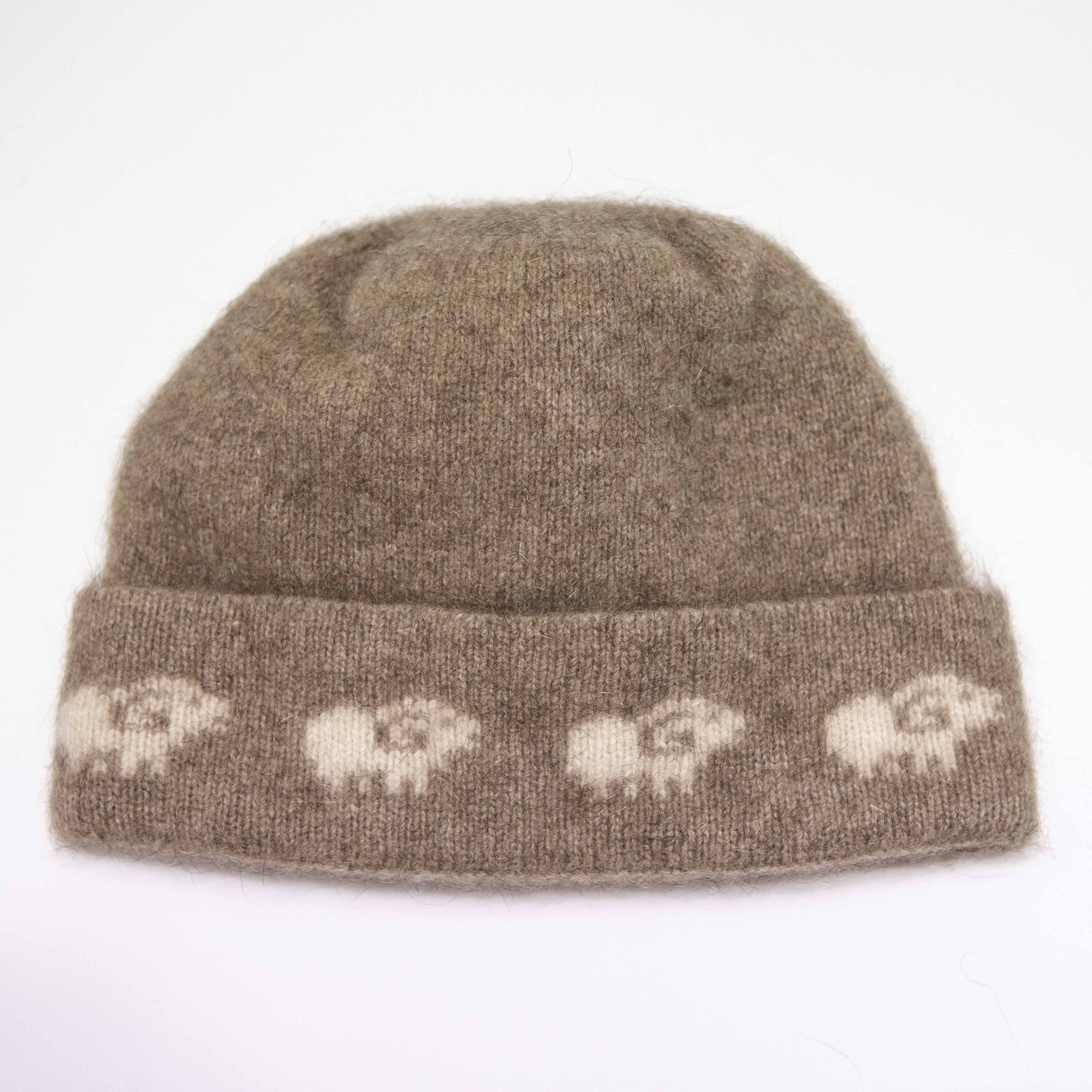 Sheep Motif Possum Merino Beanie