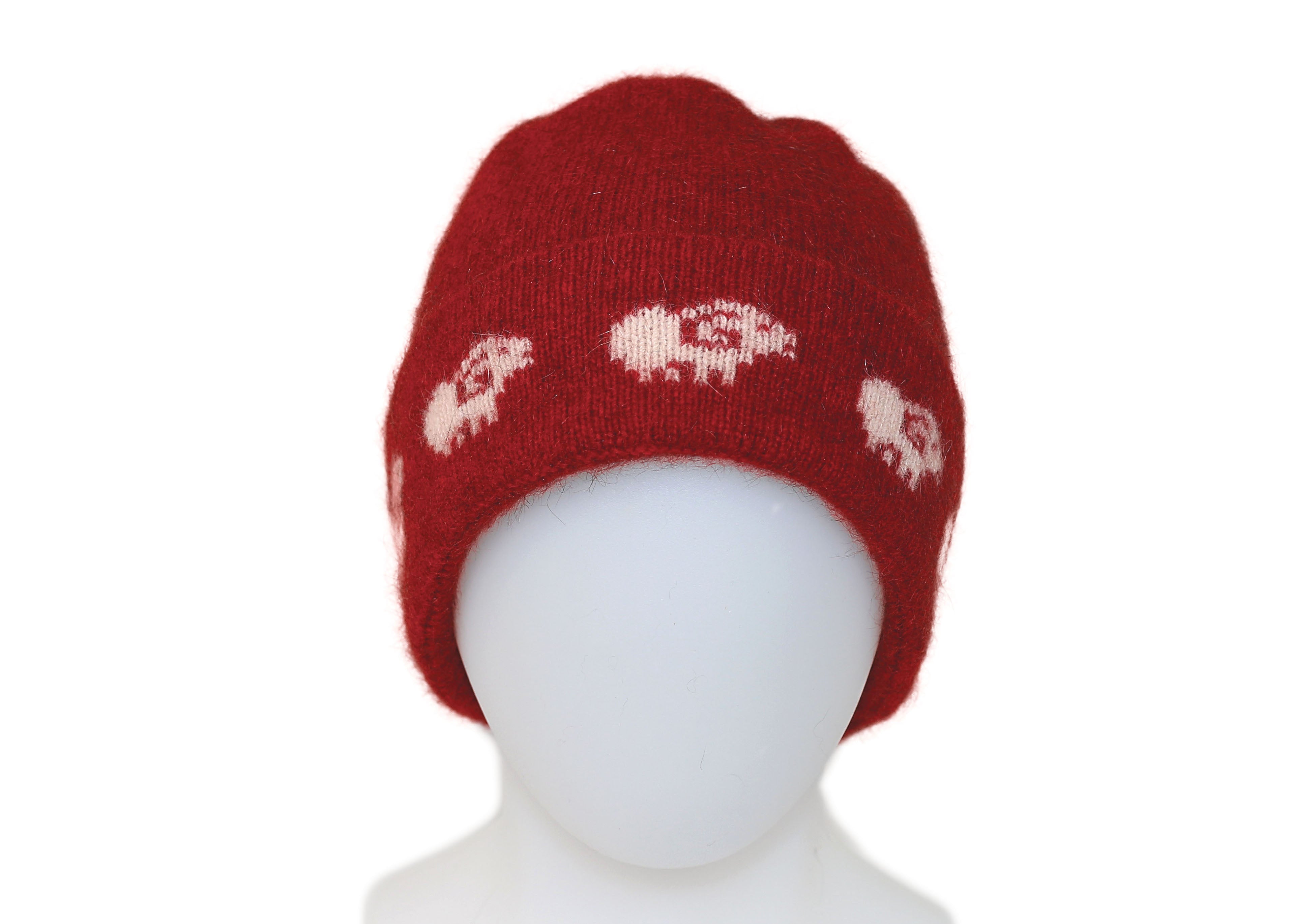 Sheep Motif Possum Merino Beanie