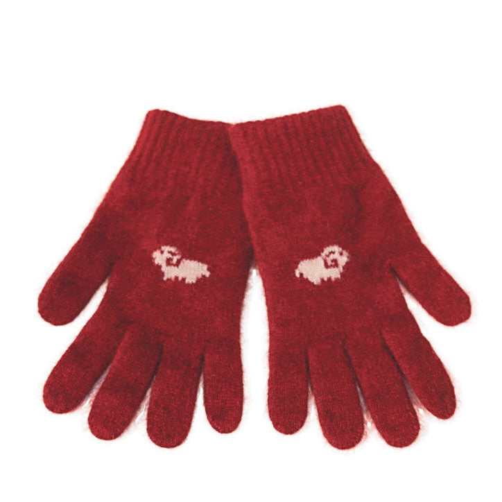 Sheep Motif Possum Merino Gloves Main image