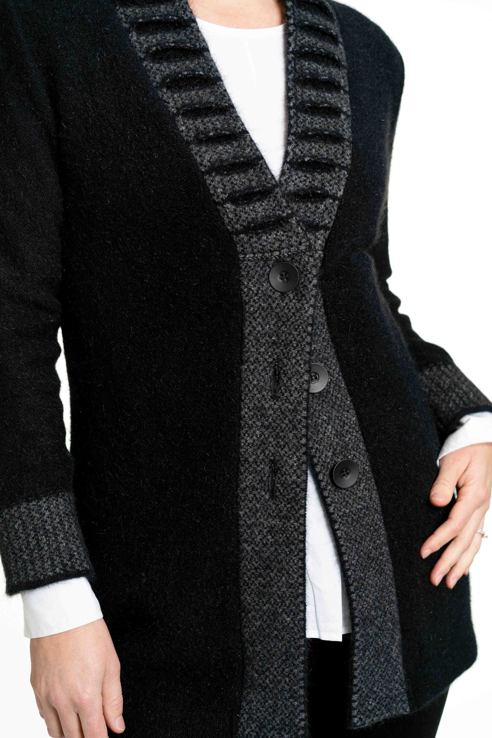 Possum Merino Feature Collar Jacket - Koru Knitwear