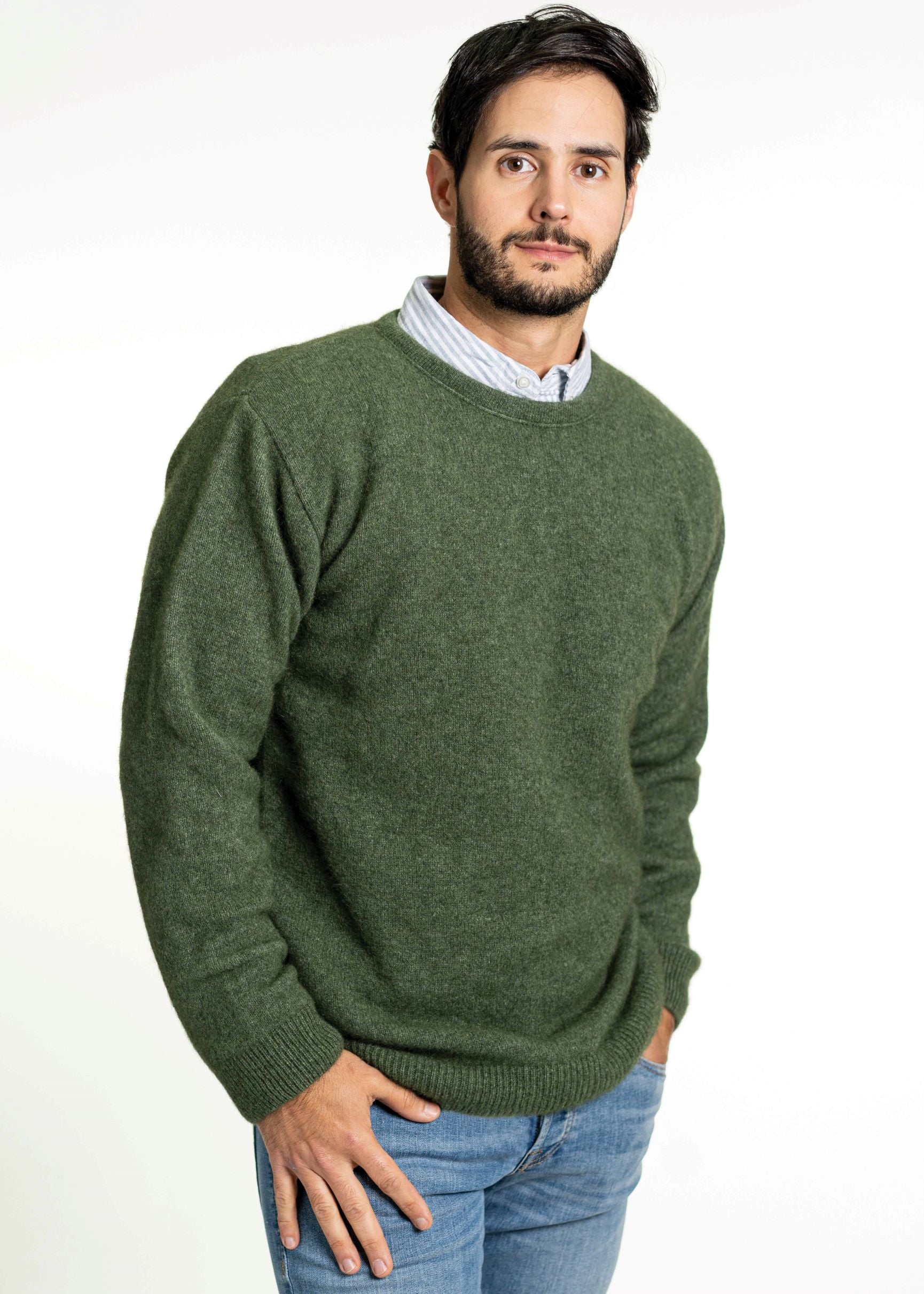 Crew Neck Possum Merino Jumper - Koru Knitwear Main image
