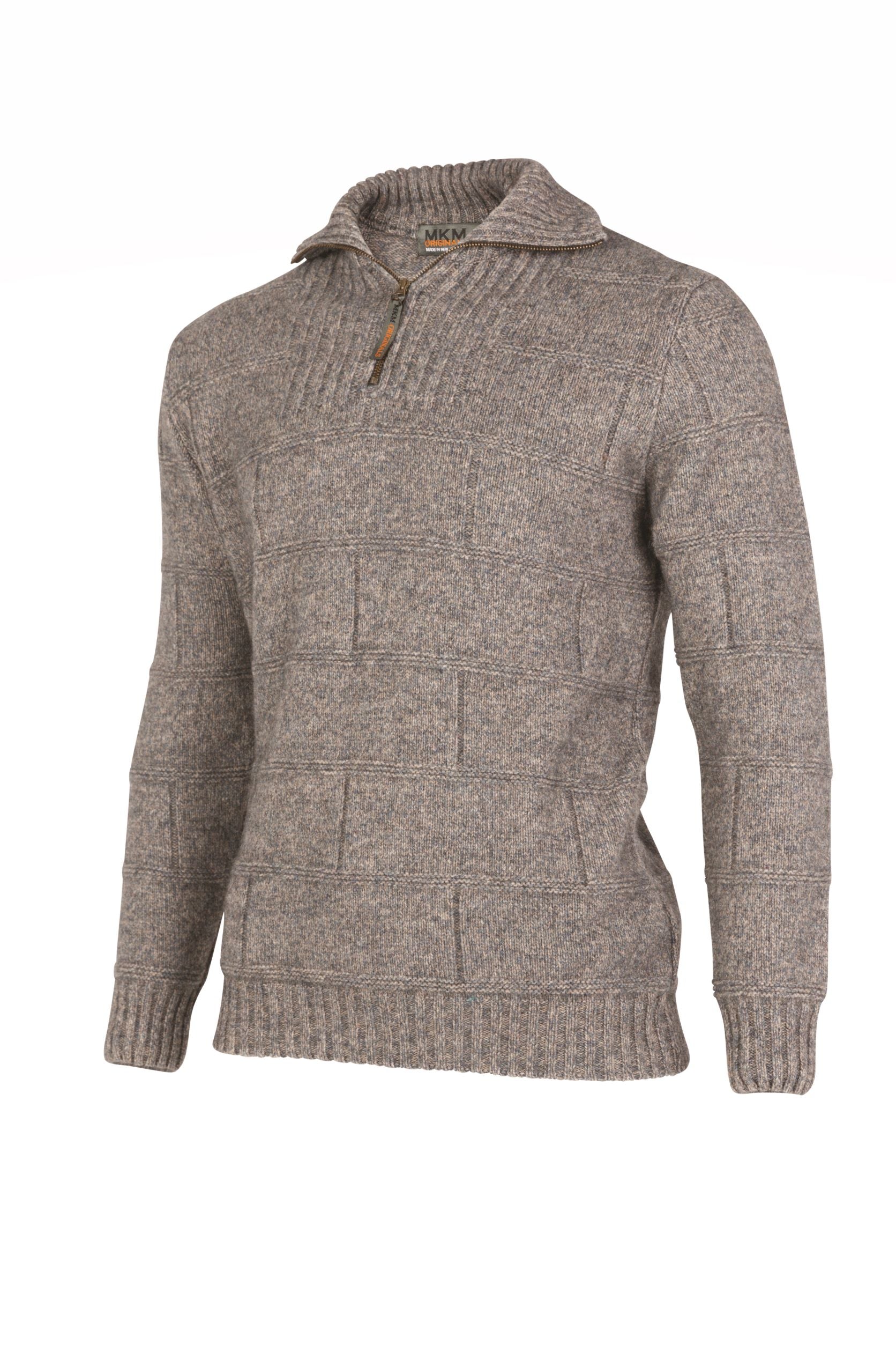 Possum Merino Marlborough Zip Sweater - MKM Knitwear