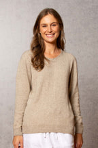 Women's Lightweight Possum Scalloped Vee