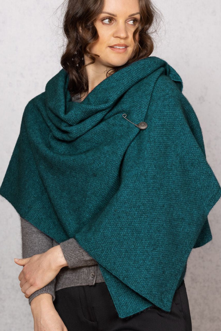 Moss Stitch Possum Merino Shawl