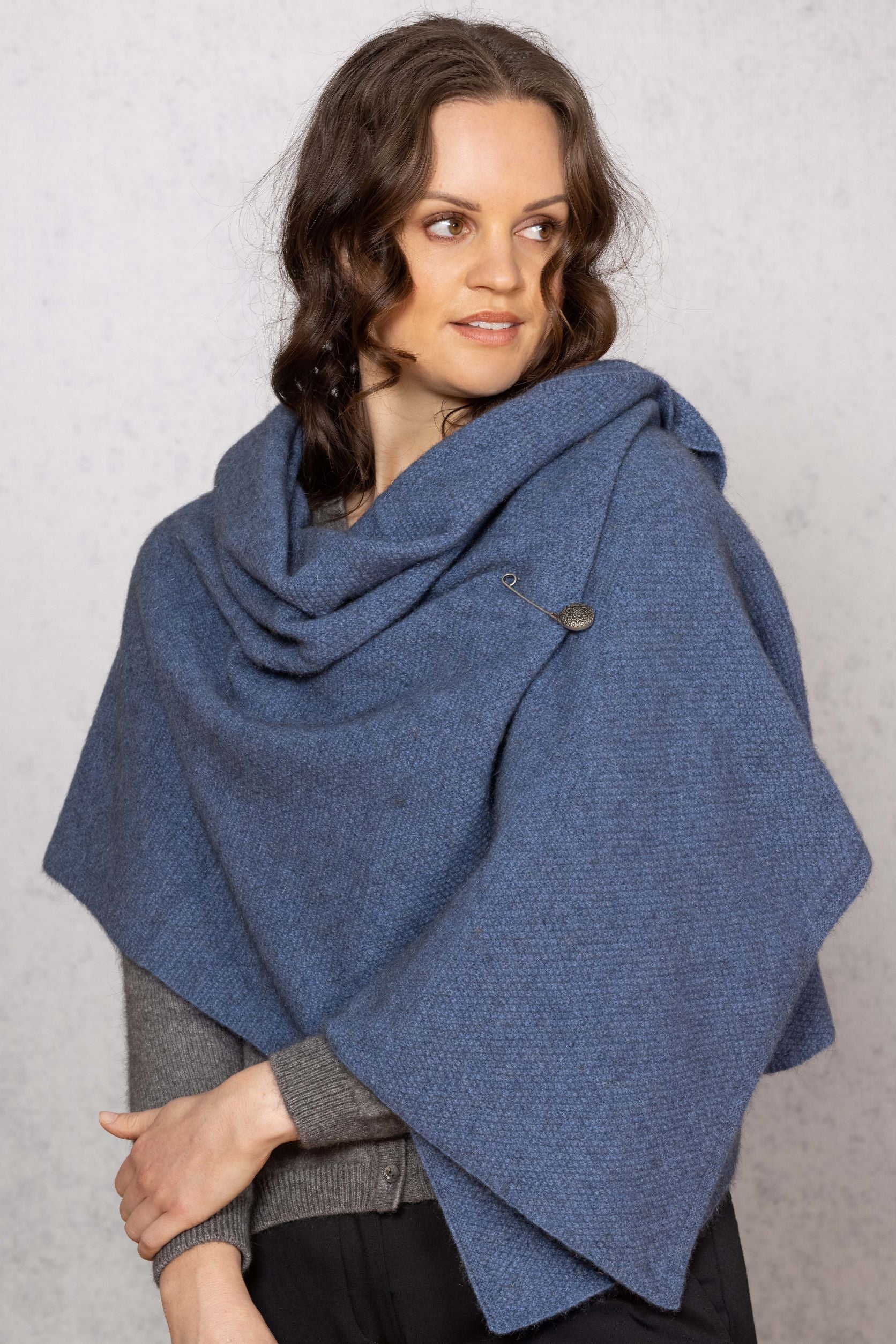 Moss Stitch Possum Merino Shawl