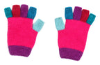 Child's Multi-colour Possum Merino Fingerless Gloves