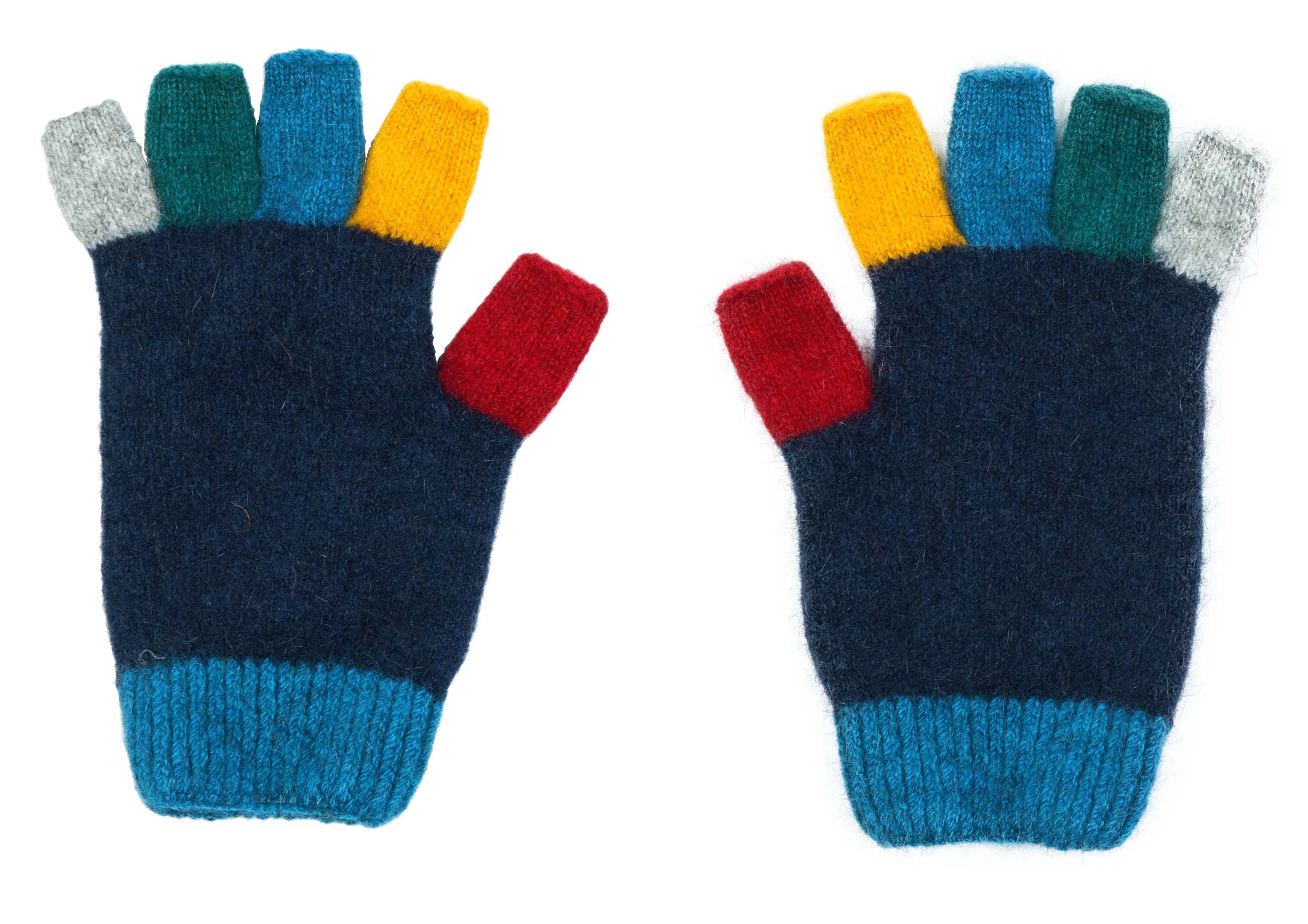 Possum Merino Child's Multi-colour Fingerless Gloves - Native World