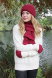 Plain Alpaca Beanie-Claret