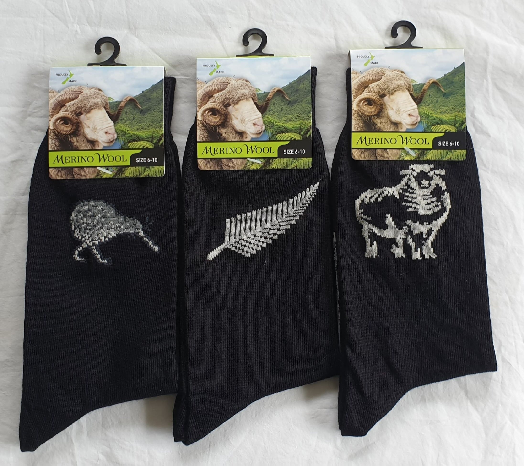 Merino Wool NZ Themed Dress Sock - NZ Made