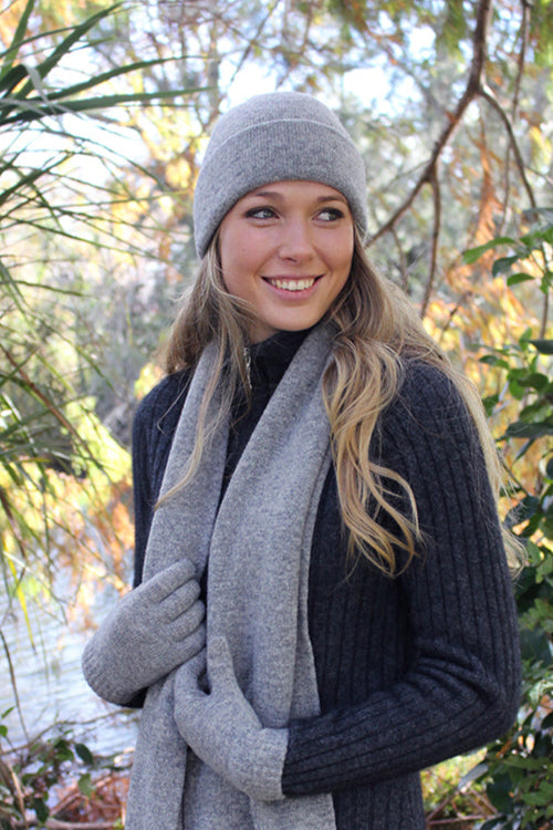Plain Double Layer Merino Wool Beanie Secondary image
