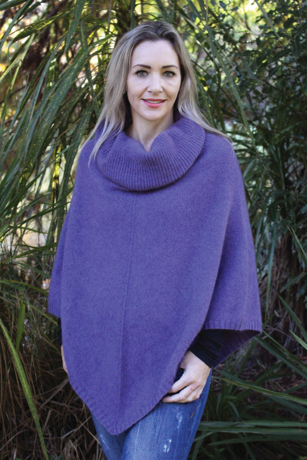 Cowl Neck Possum Merino Poncho