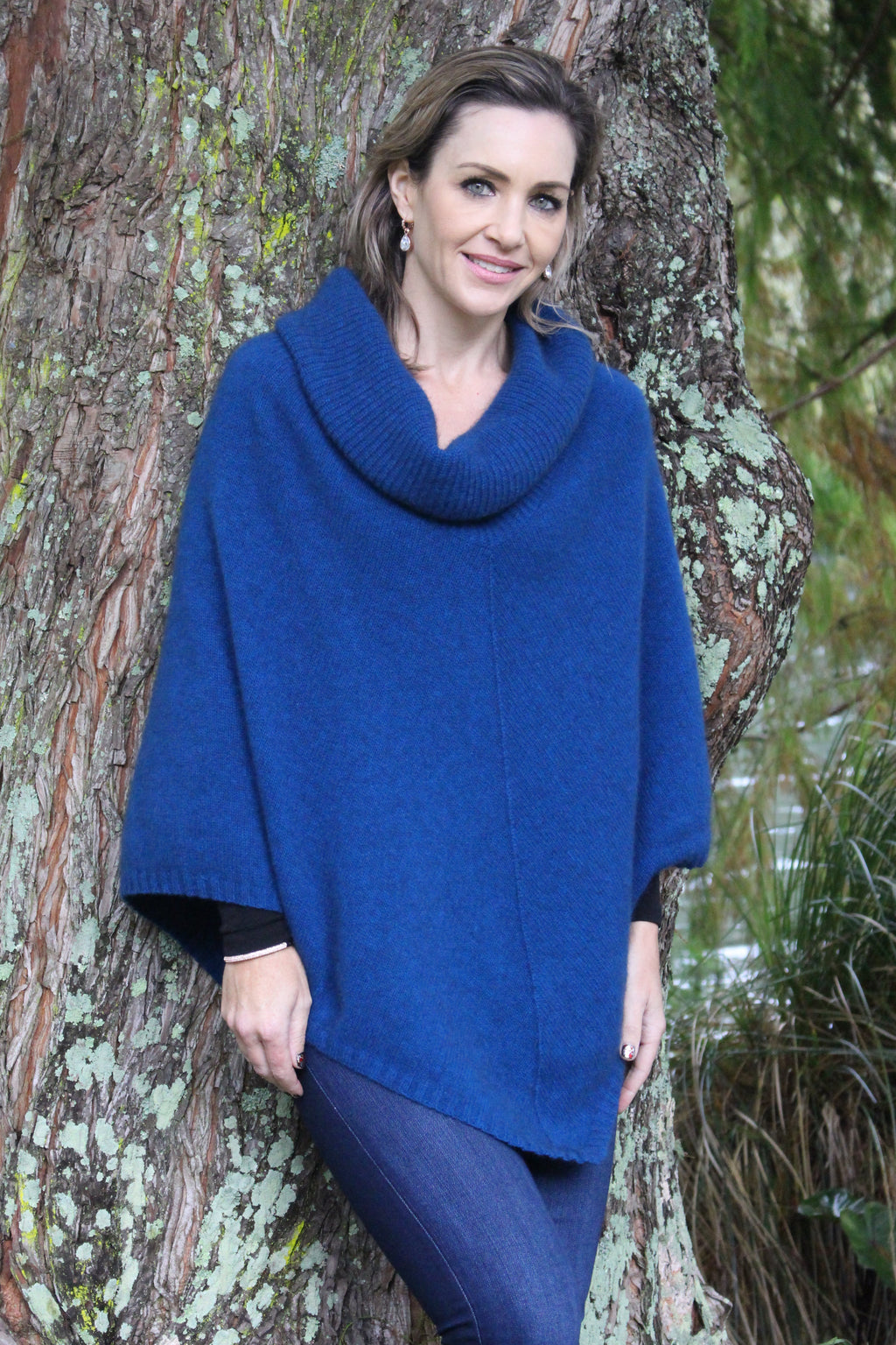 Cowl Neck Possum Merino Poncho