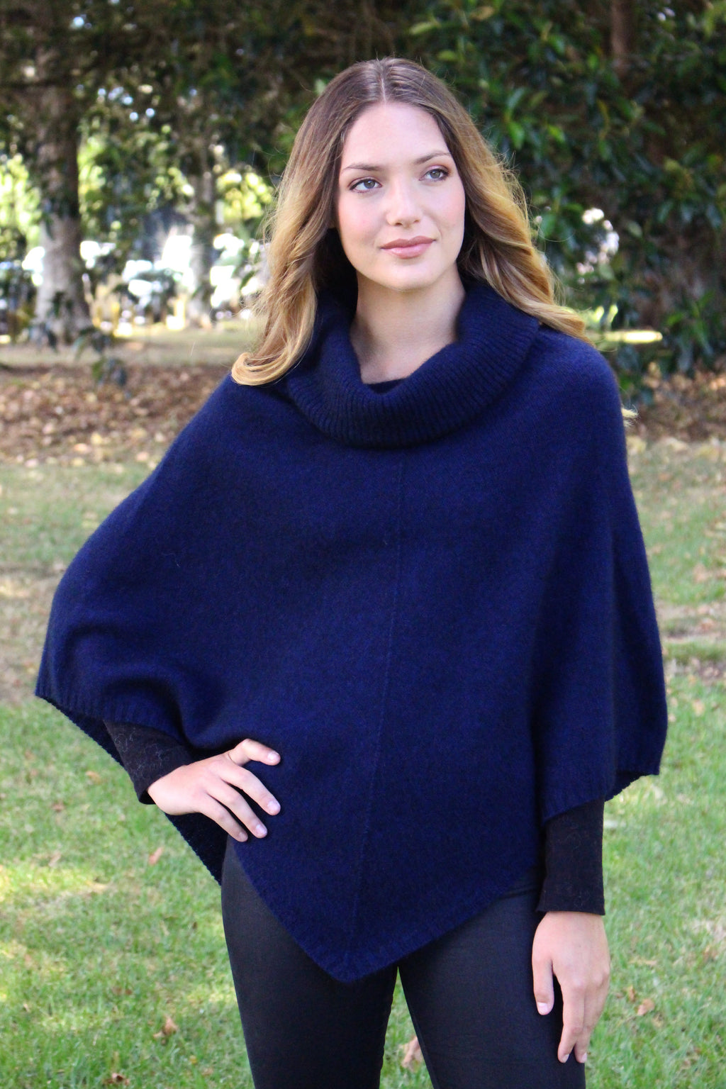 Cowl Neck Possum Merino Poncho