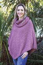 Cowl Neck Possum Merino Poncho
