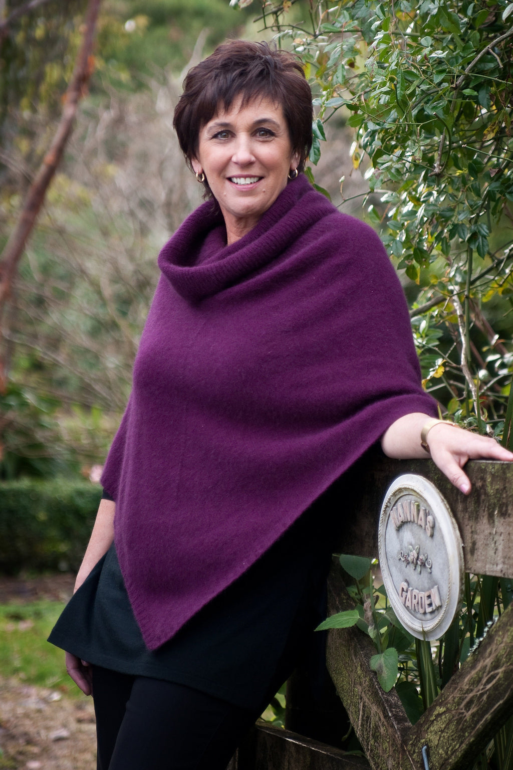 Cowl Neck Possum Merino Poncho