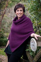 Cowl Neck Possum Merino Poncho